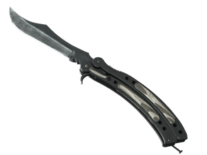 ★ Butterfly Knife \| Black Laminate (Well-Worn)